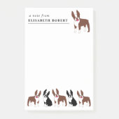 Boston Terriers Black en White en Red Brown Post-it® Notes (Voorkant)