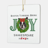Boston Terriers brengen vreugde Keramisch Ornament (Links)