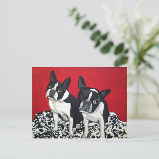 Boston Terriers Briefkaart (Staand voorkant)