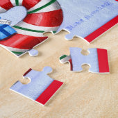 Boston Terriers Candy Cane Santa Kerstman Legpuzzel (Zijkant)