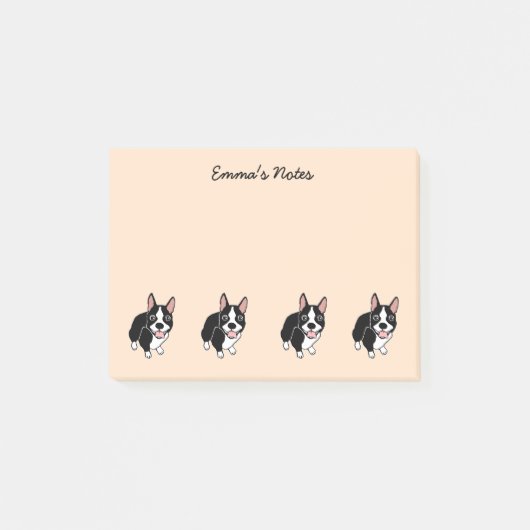 Boston Terriers Custom Post-it® notes 4 x 3 inch (Voorkant)