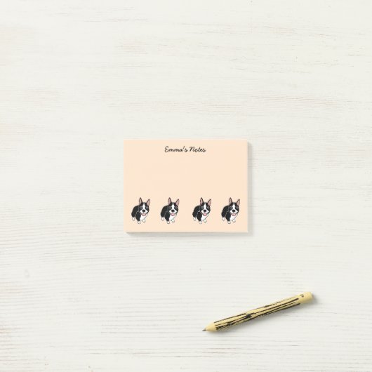 Boston Terriers Custom Post-it® notes 4 x 3 inch (Op bureau)