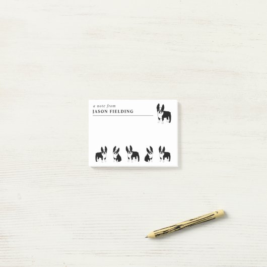 Boston Terriers Cute Black en White Dogs Post-it® Notes (Op bureau)