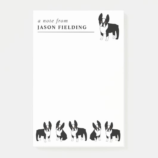 Boston Terriers Cute Black en White Dogs Post-it Post-it® Notes (Voorkant)