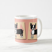 Boston Terriers Cute Pet Dog Cartoon Art Fun Koffiemok (Voorkant rechts)