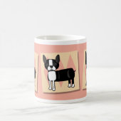Boston Terriers Cute Pet Dog Cartoon Art Fun Koffiemok (Center)