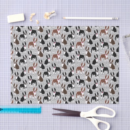 Boston Terriers Cute Puppy Dog Pattern Tissuepapier (Craft)
