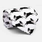 Boston Terriers die Cute Cartoon Dogs Pattern runn Stropdas (Opgerold)