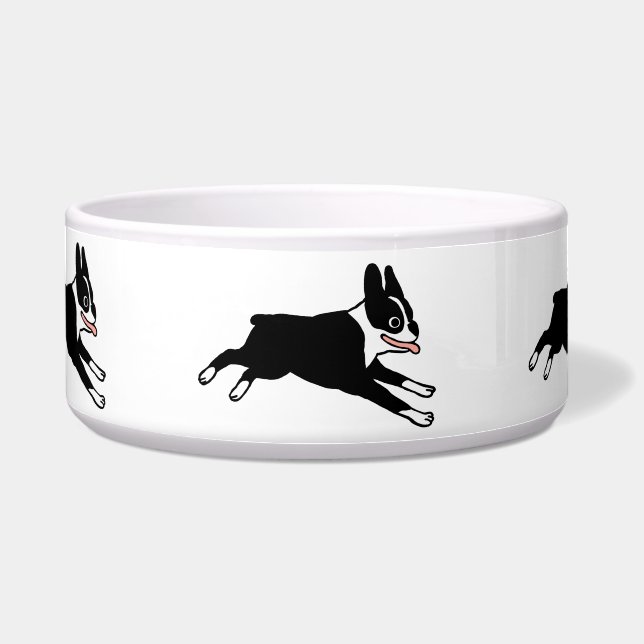 Boston Terriers Dog Bowl runnen Voerbakje (Voorkant)