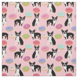 Boston Terriers Donuts - Cute Dog fabric Stof