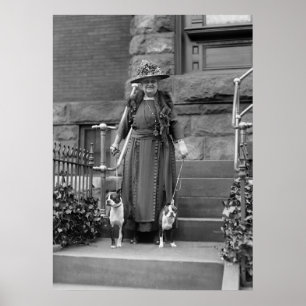 Boston Terriers en Mode van 1920 Poster