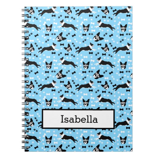 Boston Terriers Grappige Hond Op Maat Notitieboek (Voorkant)