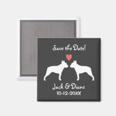Boston Terriers Huwelijk Save the Date Magneet (Voorkant / Achterkant)