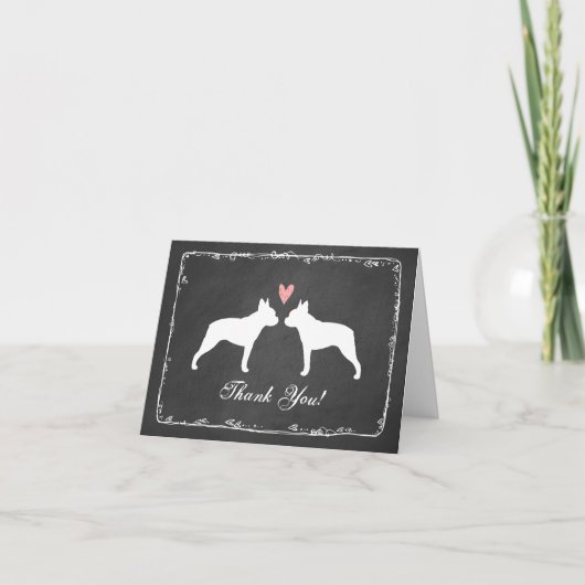 Boston Terriers Huwelijks Dank Je Bedankkaart (Voorkant)
