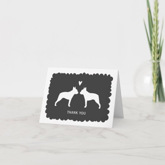 Boston Terriers Huwelijks Dank Je Bedankkaart (Voorkant)