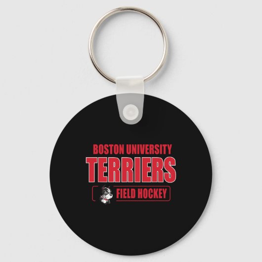 Boston Terriers Icon Script Veldhockey - Neutraal Sleutelhanger (Voorkant)