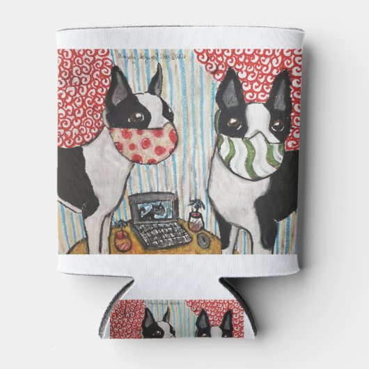 Boston Terriers in Quarantine Blikjeskoeler (Voorkant)