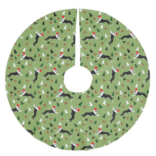 Boston Terriers Kerstkerstkerstkerstkerstfeestdag Kerstboom Rok (Voorkant)