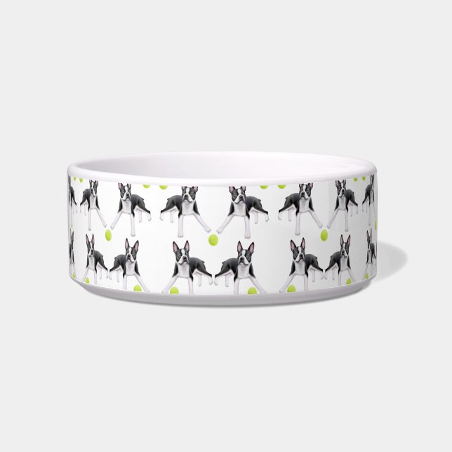 Boston Terriers Love Tennis Balls Pet Bowl Voerbakje (Voorkant)