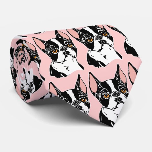 Boston Terriers Mascot Stropdas (Opgerold)