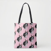 Boston Terriers Pattern All-Over Print Canvas tas (Voorkant)