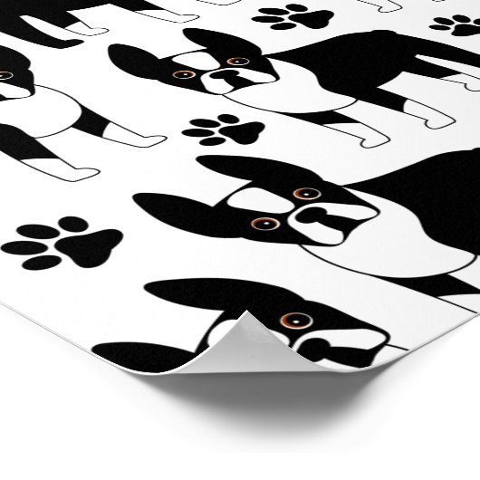 Boston Terriers Paw Party Poster (Hoek)