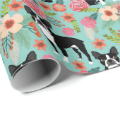Boston Terriers Spring flower gift Cadeaupapier (Rol Hoek)