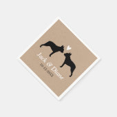 Boston Terriers Trouwpaar met aangepaste tekst Servet (Hoek)