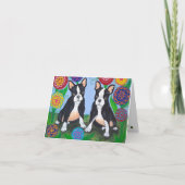Boston Terriers "Vrienden" Notecard Kaart (Voorkant)
