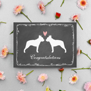 Boston Terriers Wedding Gefeliciteerd Kaart