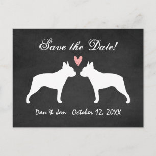 Boston Terriers Wedding Save the Date Aankondigingskaart