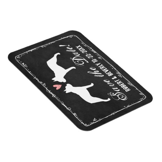 Boston Terriers Wedding Save the Date Magneet (Rechterzijde)