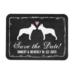 Boston Terriers Wedding Save the Date Magneet