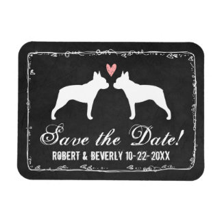 Boston Terriers Wedding Save the Date Magneet