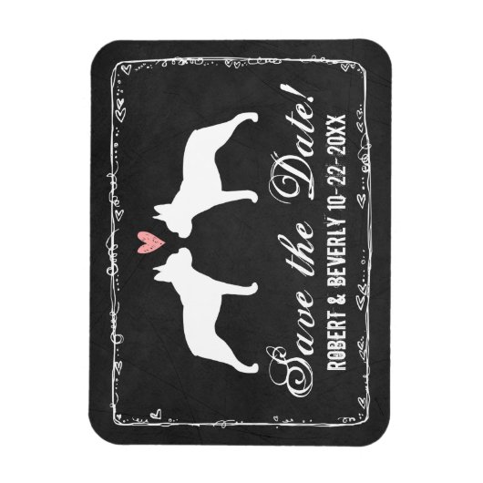 Boston Terriers Wedding Save the Date Magneet (Verticaal)