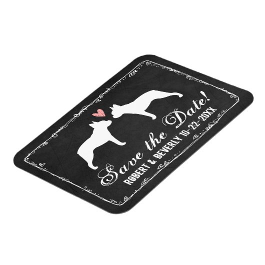 Boston Terriers Wedding Save the Date Magneet (Linkerzijde)