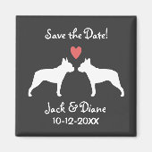 Boston Terriers Wedding Save the Date Magneet (Voorkant)