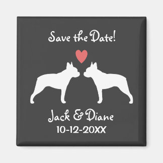 Boston Terriers Wedding Save the Date Magneet