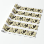 Boston Terrior Retro Wrapping Paper Cadeaupapier (Uitgerold)