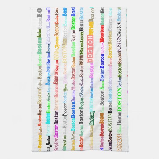 Boston Text Design II Kitchen Towel Theedoek (Verticaal)