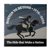 Boston to Beyond 1776–2026 Midnight Rider Art Tegeltje (Voorkant)