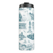 Boston Toile (Anniversary Ed.) Blauw/Wit Thermosbeker (Voorkant)