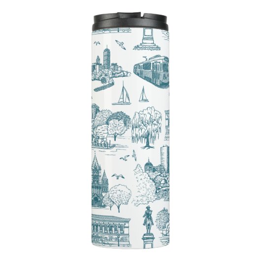 Boston Toile (Anniversary Ed.) Blauw/Wit Thermosbeker (Achterkant)