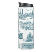 Boston Toile (Anniversary Ed.) Blauw/Wit Thermosbeker (Geroteerd rechts)