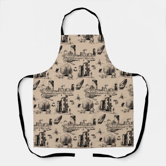 Boston Toile Apron Schort (Voorkant)