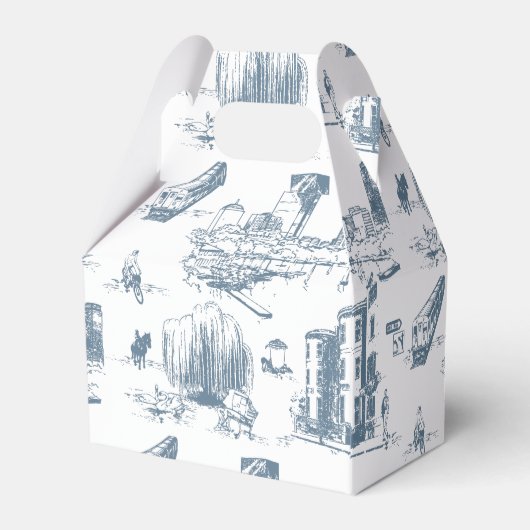 Boston Toile Blauw Bedankdoosjes (Achterkant)