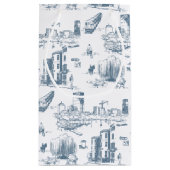 Boston Toile Blauwe Gift Bag Klein Cadeauzakje (Achterkant)