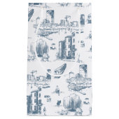 Boston Toile Blauwe Gift Bag Klein Cadeauzakje (Voorkant)