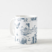 Boston Toile Blue Koffiemok (Voorkant links)