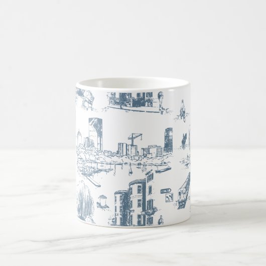Boston Toile Blue Koffiemok (Center)